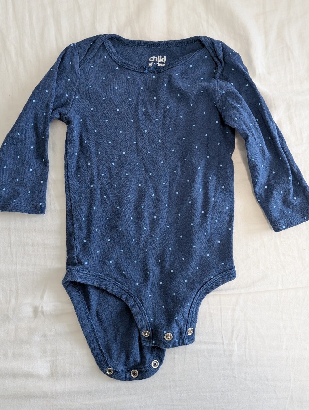 Child of mine long-sleeve dotted bodysuit size 6-9 mo